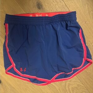 Under Armour Women's Athletic Shorts - Blue with Pink Trim